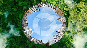 Unser Beitrag für nachhaltiges Bauen: Schüco Kunststoffsysteme erfüllen hohe Ansprüche in Bezug auf Kreislauffähigkeit & Reduktion von Emissionen – das bestätigt die Auszeichnung mit dem VinylPlus® Produkt Label, die Schüco als erstes Unternehmen der Branche erhalten hat. 