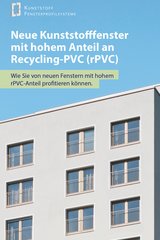 Cover of the German flyer on the subject of PVC windows with a high rPVC content. Image: Schüco Polymer Technologies